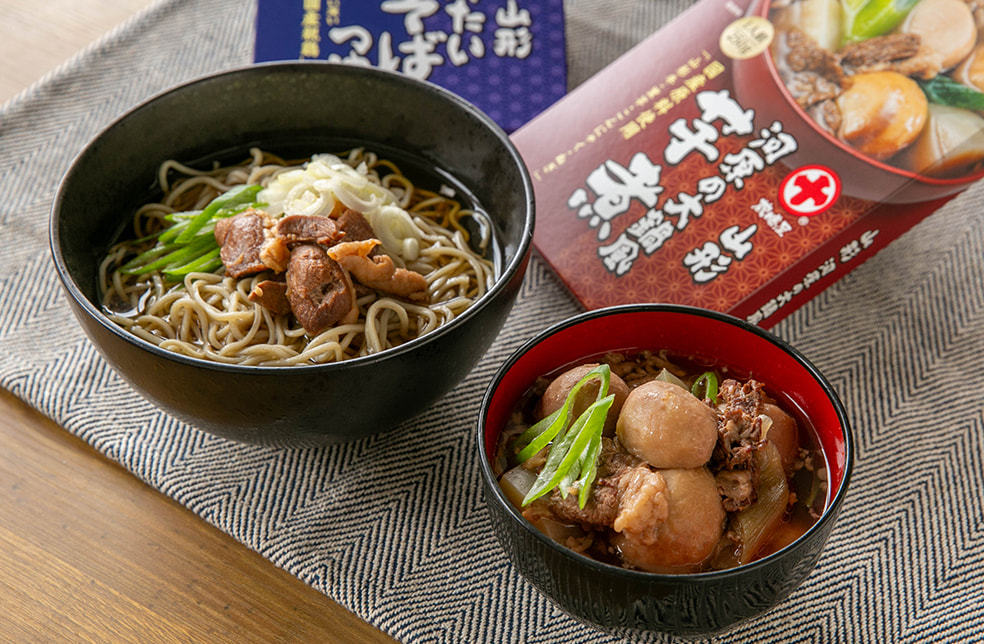 山形名物 芋煮と冷たい肉そばのつゆセット