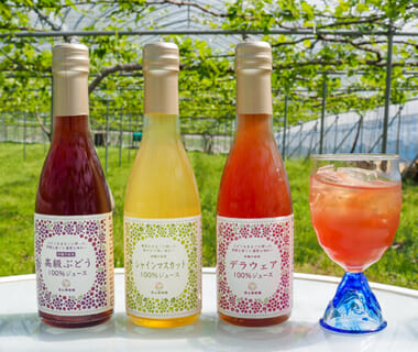 漆山果樹園の果汁100%ぶどうジュース