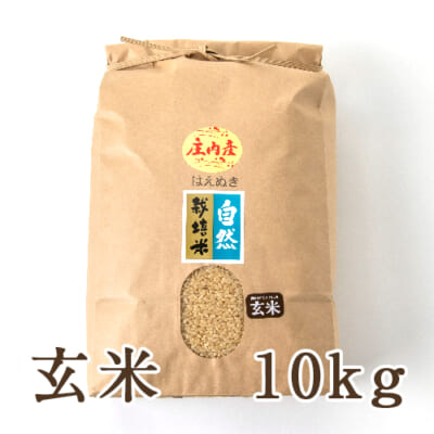 山形県産 自然栽培米 はえぬき 玄米10kg