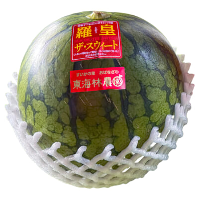 山形県産 尾花沢スイカ 大玉「羅皇ザ・スウィート」2Lサイズ 1玉