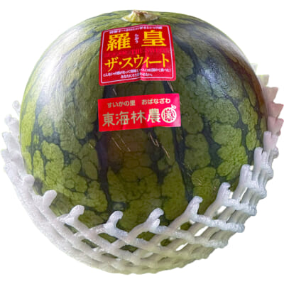 山形県産 尾花沢スイカ 大玉「羅皇ザ・スウィート」3Lサイズ 1玉