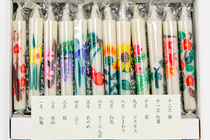 2.&ensp;手描き絵ろうそく ミニ 12本 Aセット