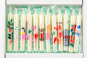 3.&ensp;手描き絵ろうそく ミニ 12本 Bセット