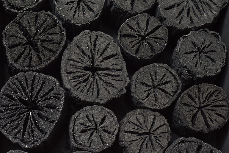 厳しい寒暖差が育む、芸術的な「菊炭」の美しさ