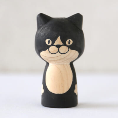 ねこけし（シロクロ）