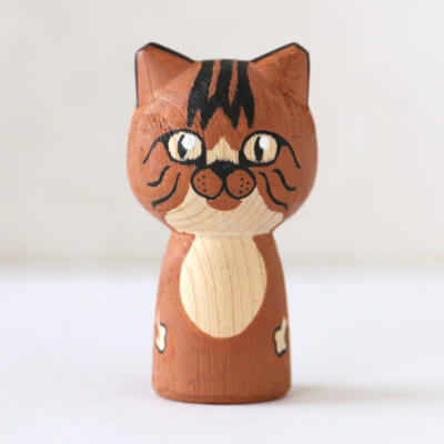 ねこけし（キジトラ）