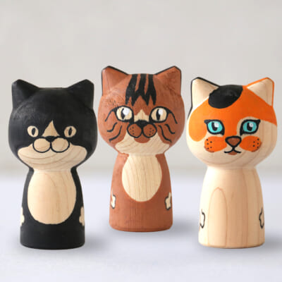 ねこけし 3種 計3個
