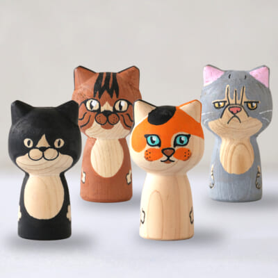 ねこけし 4種 計4個